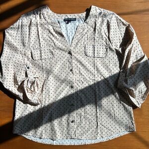 Adrienne Vitadini Size XL Polka Dot Blouse
